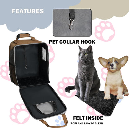 Cango Pet Carrier Backpack for Small Medium Cats Dogs Puppies with Breathable Mesh, Pet Carrier for Travel and Hiking (FALL COLLECTION)