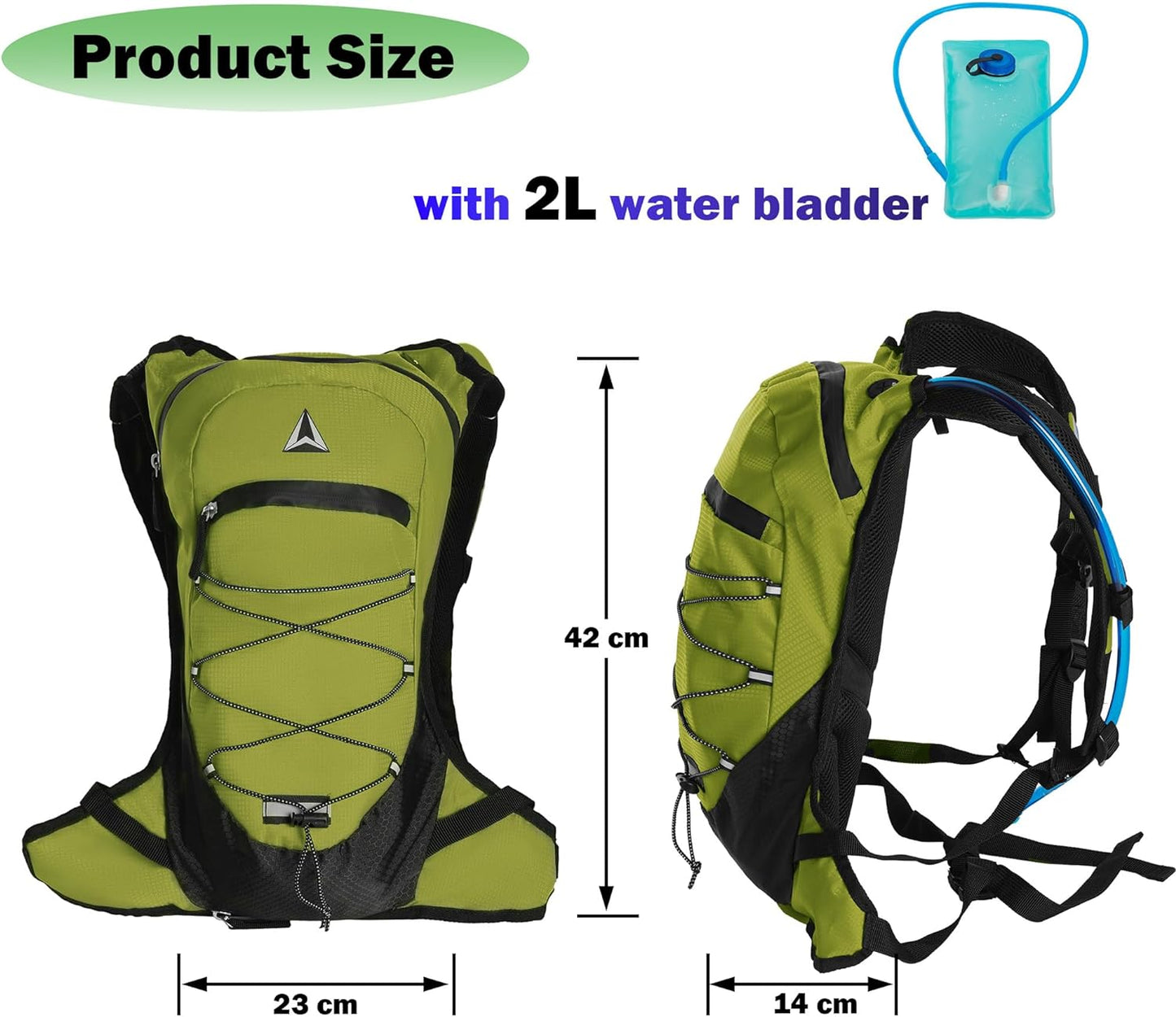 Cango Hydration Backpack with 2L Water Bladder, High Flow Bite Valve, Lightweight Cycling Backpack, Insulated Hydration Running/Hiking Backpack with Storage (FALL COLLECTION)
